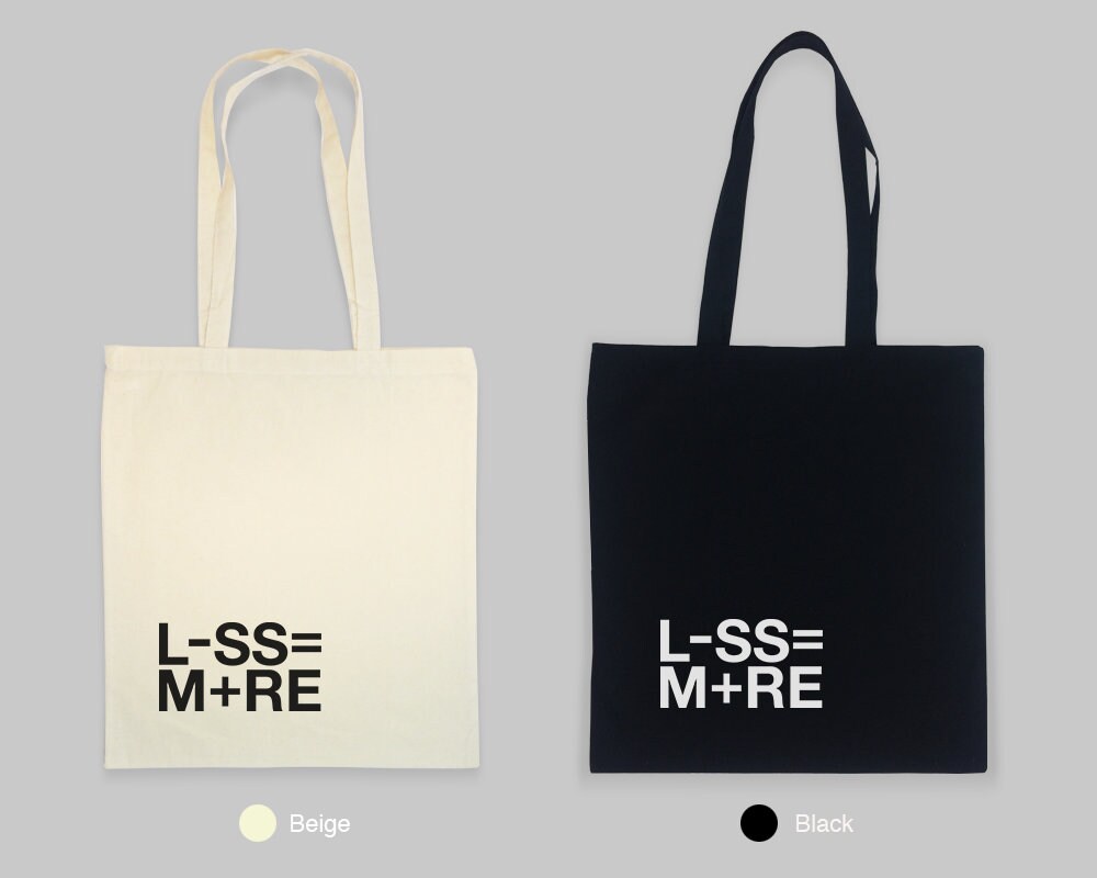 Less Is More Tote Bag / MInimalist Tote Bag / Canvas Tote Bag | Etsy