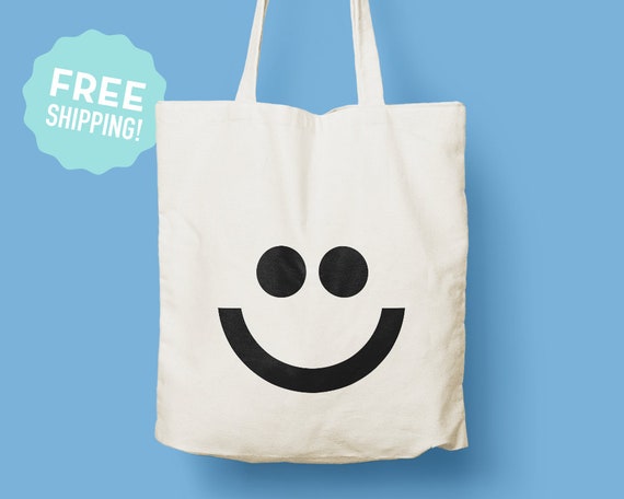smiley face tote bag