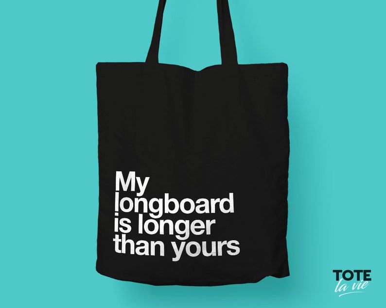Longboard Tote Bag / Graphic Tote Bag / Canvas Tote Bag / Skateboard / Grocery Bag / Street Fashion / Original Design Bag / Eco Friendly image 2