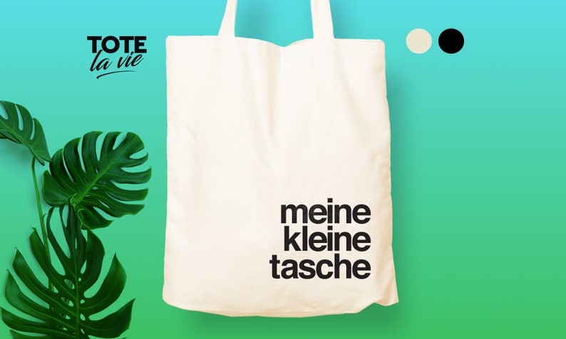 Meine Kleine Tasche Tote Bag / Cool Tote Bag / Heavy Duty Canvas Tote Bag / aesthetic / Typography / Original Design Tote / Eco friendly image 1