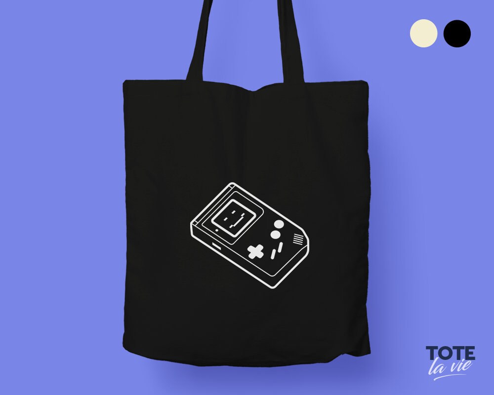 Gameboy Tote bag / Cotton tote bag / Canvas Bag / Old School Etsy