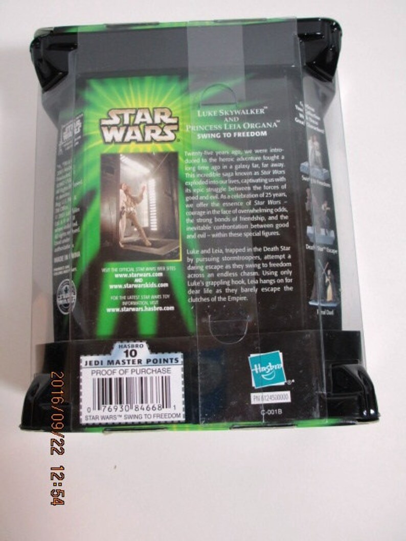 Star Wars Princess Leia And Luke Skywalker Silver Anniversary Swing To Freedom 2001 New In Package Bonus Bag