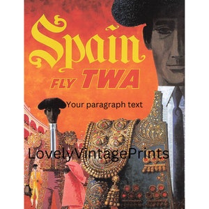 Printable Spain Vintage Travel Poster - PRINTABLE WALL ART - Digital Download