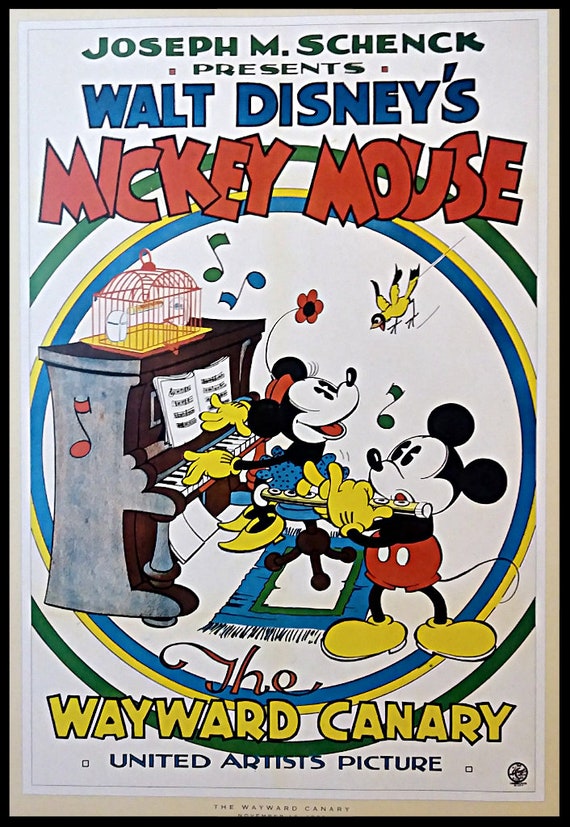 Vintage Disney Print - Mickey Mouse The Wayward Canary Perfekt zum Einrahmen