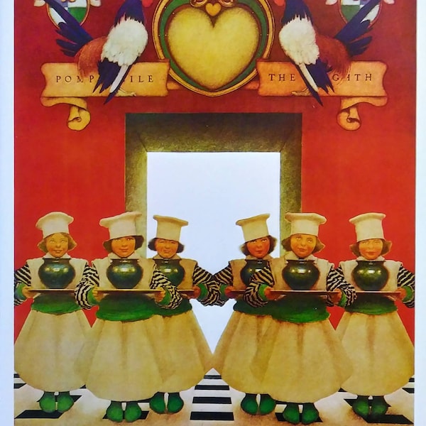 Maxfield Parrish Vintage Print- The Knave of Hearts: Six Little Ingredients (Boys) 14.25'' x 10'' Perfect for Framing Kitchen Restaurant Art