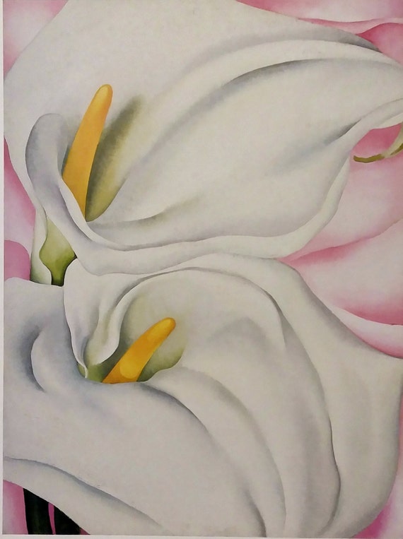 Georgia O'Keeffe Fine Art Print Two Calla Lilies on Pink | Etsy