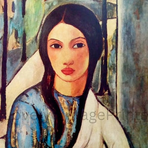Beautiful Latina Woman - Girl from the Tropics by Victor Manuel Garcia, Moody Wall Decor, Woman Portrait-PRINTABLE WALL ART Digital Download