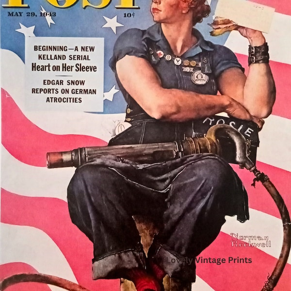 Rosie the Riveter, Post Cover par Norman Rockwell | femme forte | ART MURAL IMPRIMABLE en téléchargement numérique