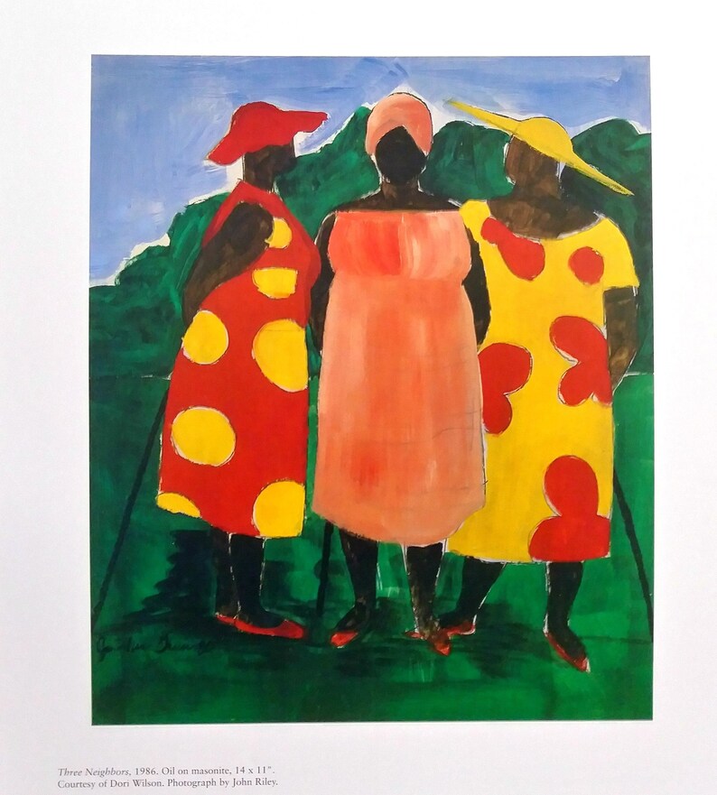 African American Art Print THREE NEIGHBORS by J. Green Etsy