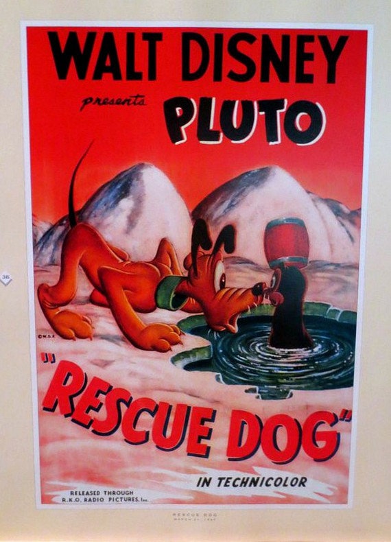 Vintage Disney PLUTO Print Rescue Dog Disney Characters - Etsy Vintage Disney PLUTO Print Rescue Dog Disney Characters - Etsy