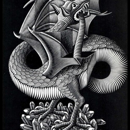 M.C. Escher Print SNAKES Circa 1969 Vintage Fine Art Print - Etsy