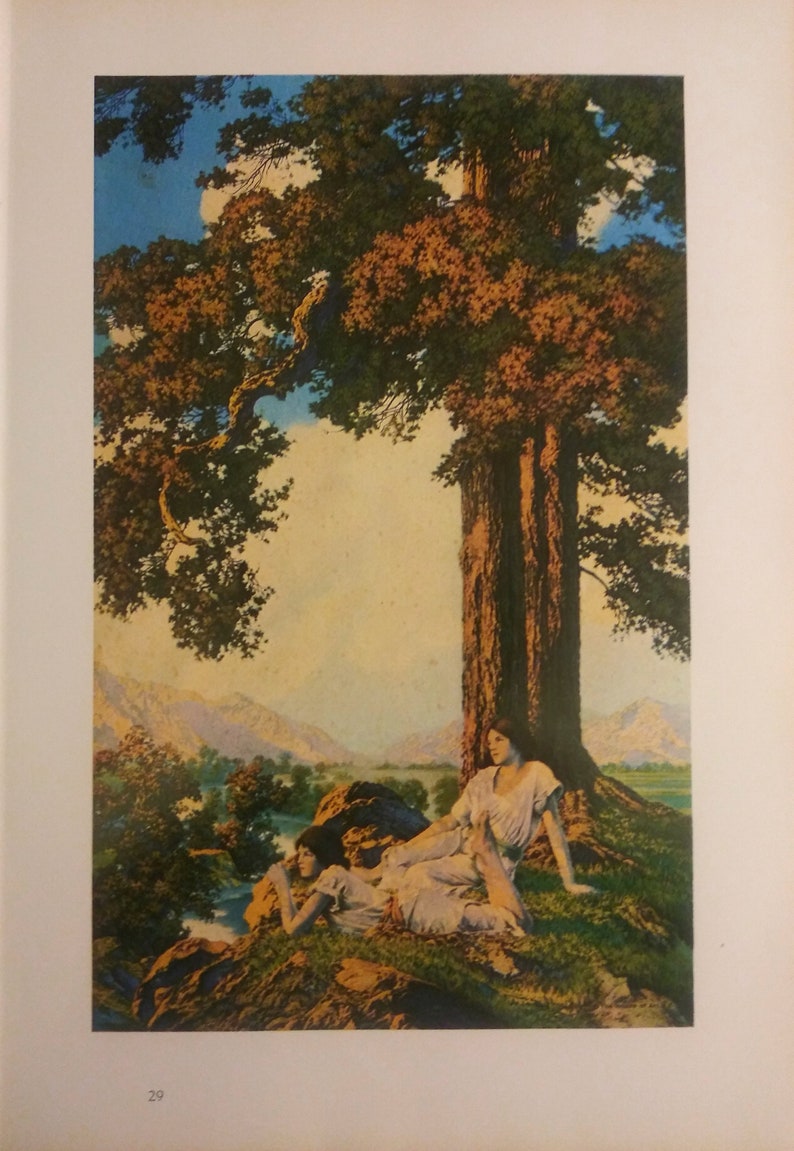 Maxfield Parrish Vintage Print Hilltop 14.25'' x Etsy