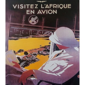 Printable Air Afrique Vintage Travel Poster - PRINTABLE WALL ART - Digital Download