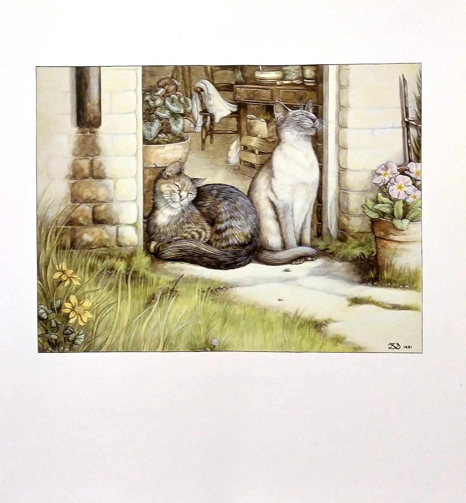 Cats Print Perfect for Framing Zoe Stokes Artist Etsy