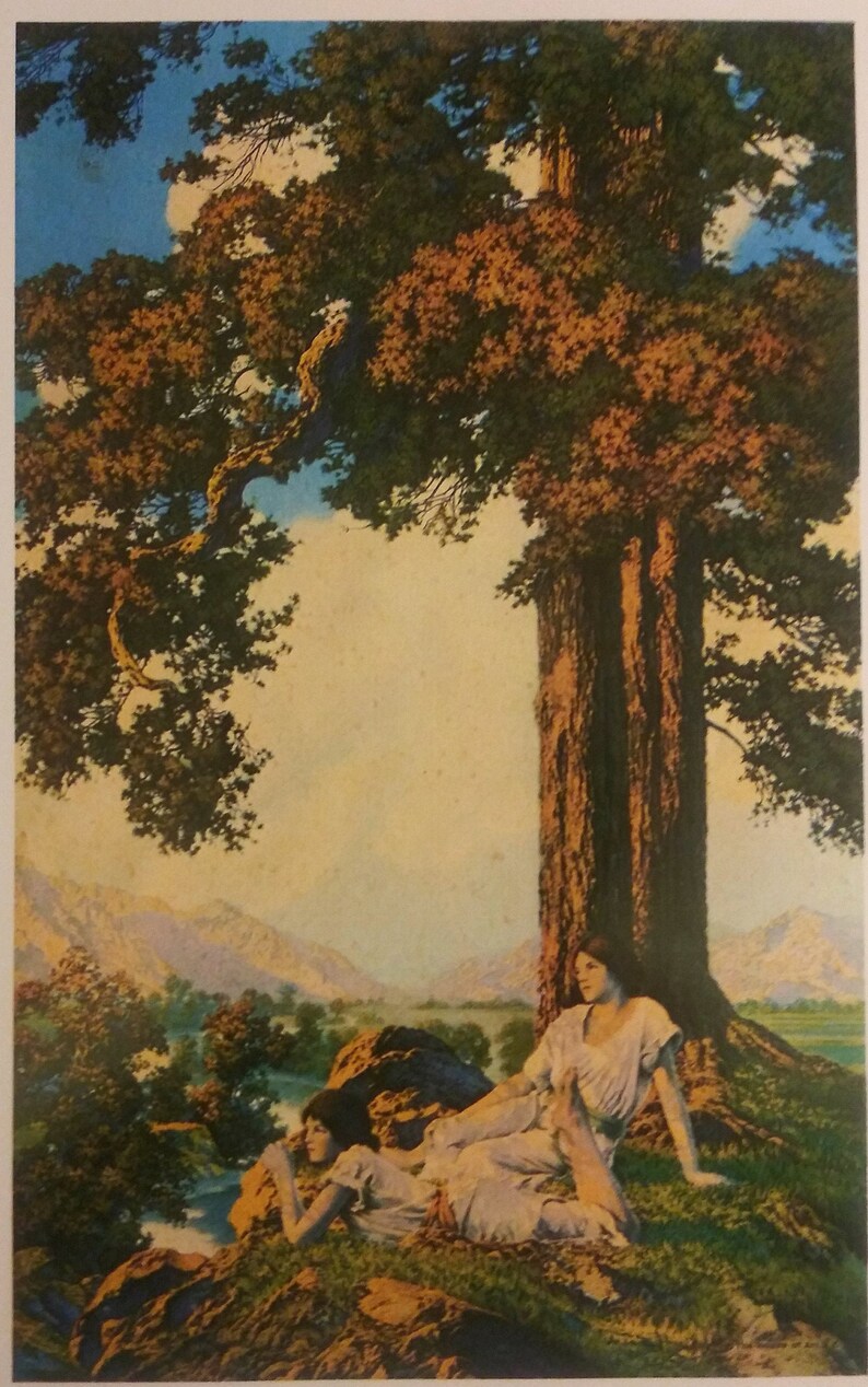 Maxfield Parrish Vintage Print Hilltop 14.25' x 10' Etsy