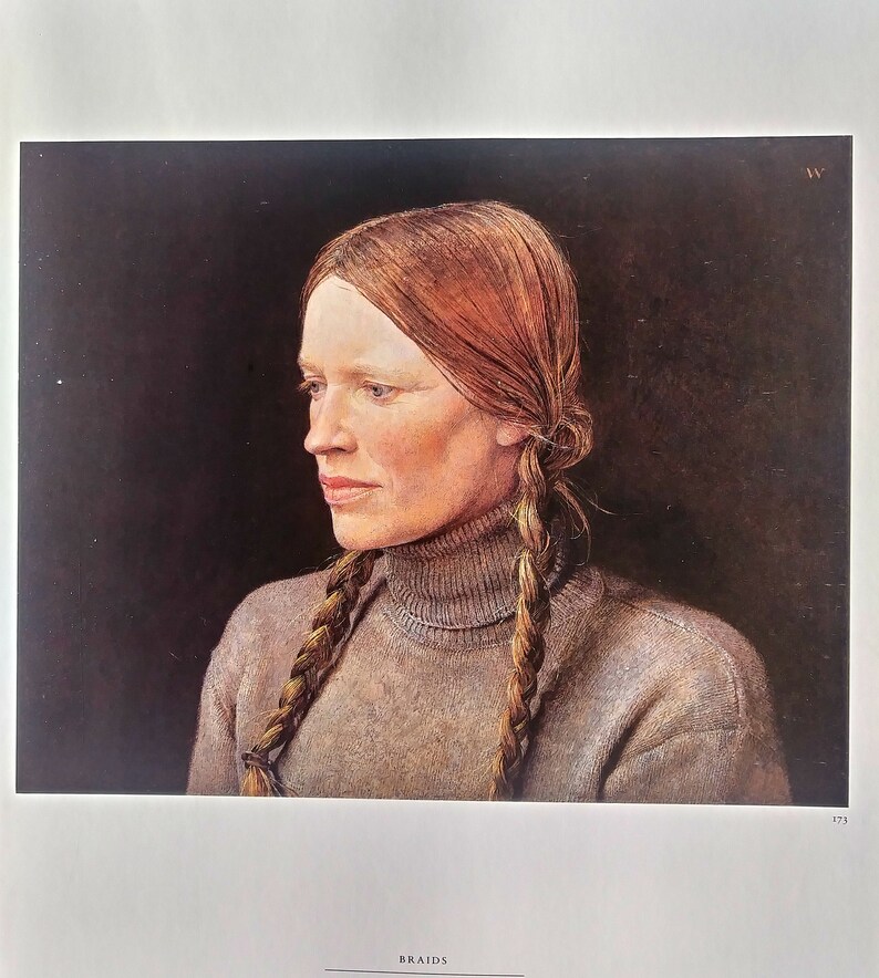Andrew Wyeth Fine Art Print Helga BRAIDS Book Page Print