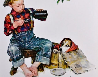 SPRING by Norman Rockwell Art Print (NR30) Boys Room Art, Little Boy Art