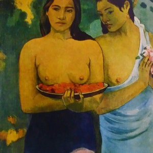 PAUL GAUGUIN Tahiti Print, Femmes tahitiennes aux fleurs de mangue Lithographie offset, 1955 image 1