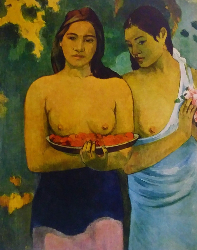 PAUL GAUGUIN Tahiti Print, Femmes tahitiennes aux fleurs de mangue Lithographie offset, 1955 image 1