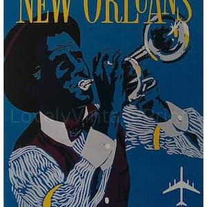 Printable NEW ORLEANS Travel Poster printable art| Digital Download | Airline Poster Art | Travel Art