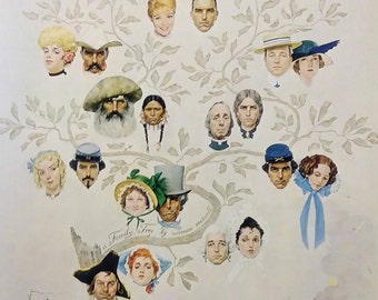 Norman Rockwell Art Print « Family Tree » - 13 » x 10 » (NR22) Impression de diversité, Impression d’immigrants, Americana