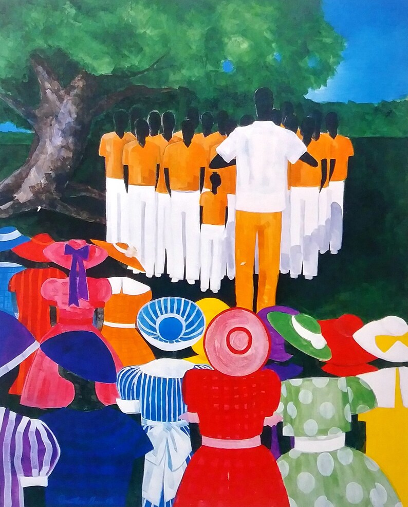 African American Art Print YEMASSEE CHOIR Black Men Etsy