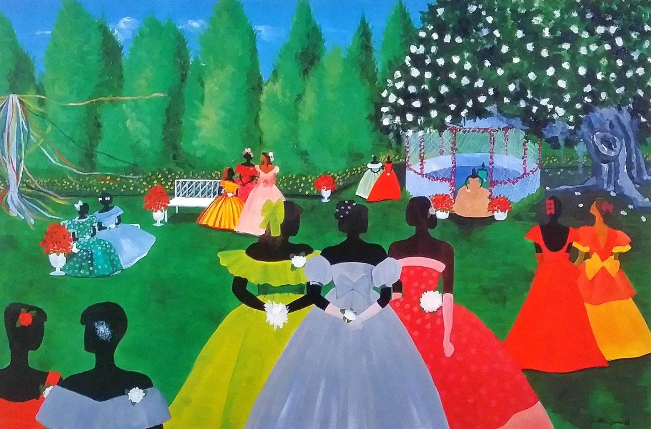 African American Art Print THE GAZEBO Black Art Black Etsy