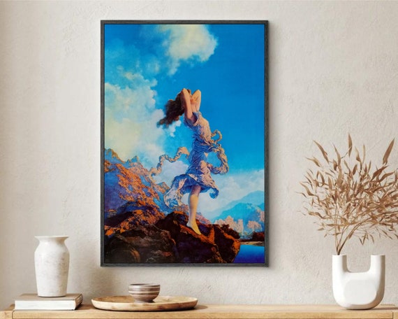 Printable Girl Against a Blue Sky With Clouds - ECSTASY by