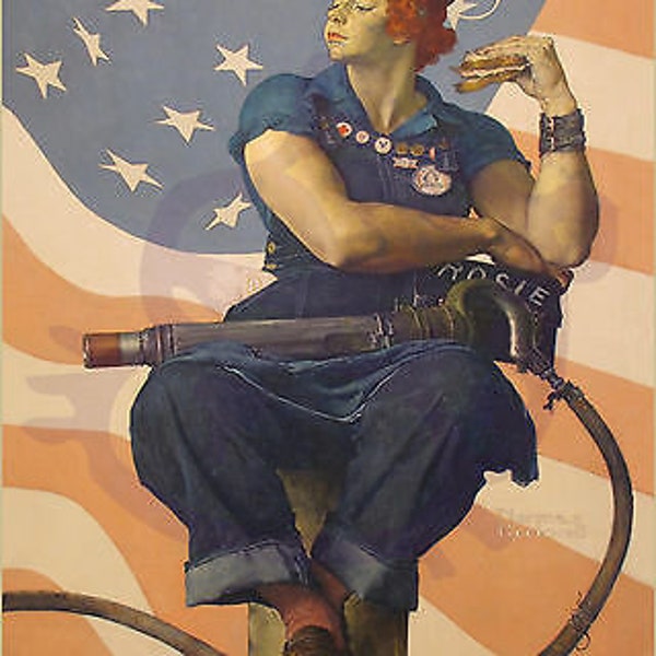 Norman Rockwell Print « ROSIE THE RIVETER, Post Cover » - Americana, Perfect for Framing NR23