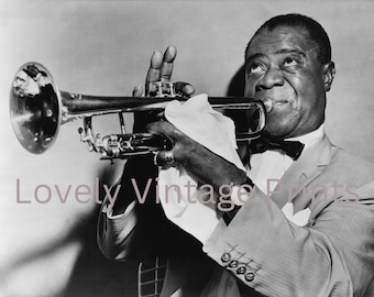 Printable Louis Armstrong Black and White Photo | Printable Art | Digital Download