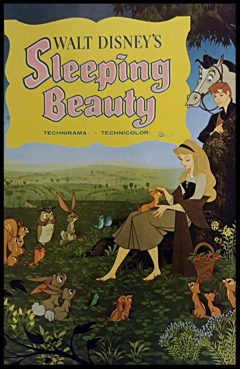 Vintage Disney Print sleeping Beauty Disney Wall Art Perfect Etsy