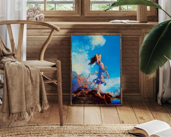 Printable Girl Against a Blue Sky With Clouds - ECSTASY by
