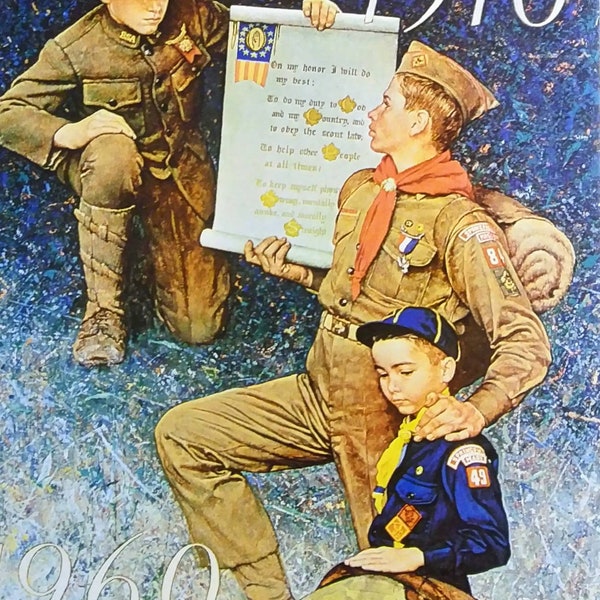Norman Rockwell Boy Scouts Print - 11.5" x 8.5" Scouting, Americana, Perfect for Framing