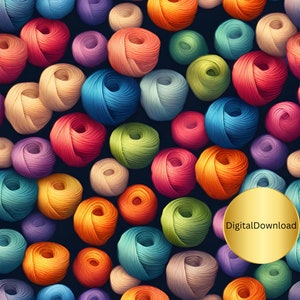 Colorful Yarn Wool Digital Paper, Wallpaper, Wrapping Paper, Collage, Scrapbooking