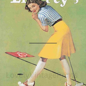 1930年代のゴルフマンのイラスト｜ヴィンテージスポーツ雑誌の表紙復刻