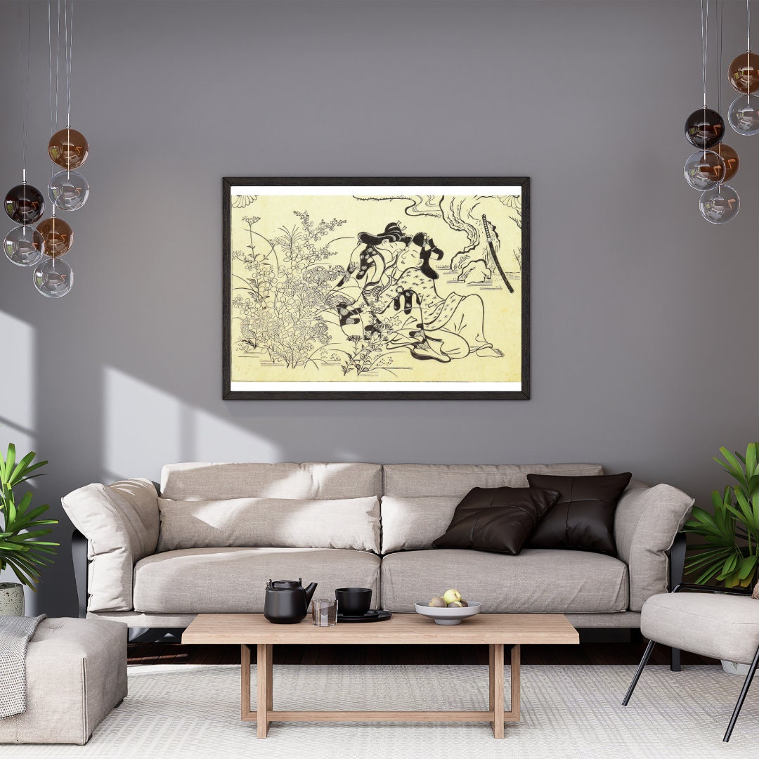 The Lovers by Hishikawa Moronobu C. 1683 - PRINTABLE ART