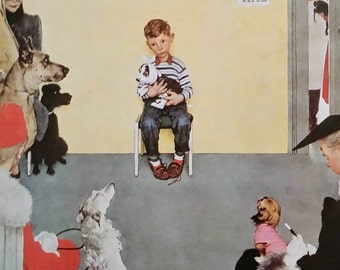 Norman Rockwell Art Print "Waiting for the Vet" - 13" x 10" (NR22) Americana