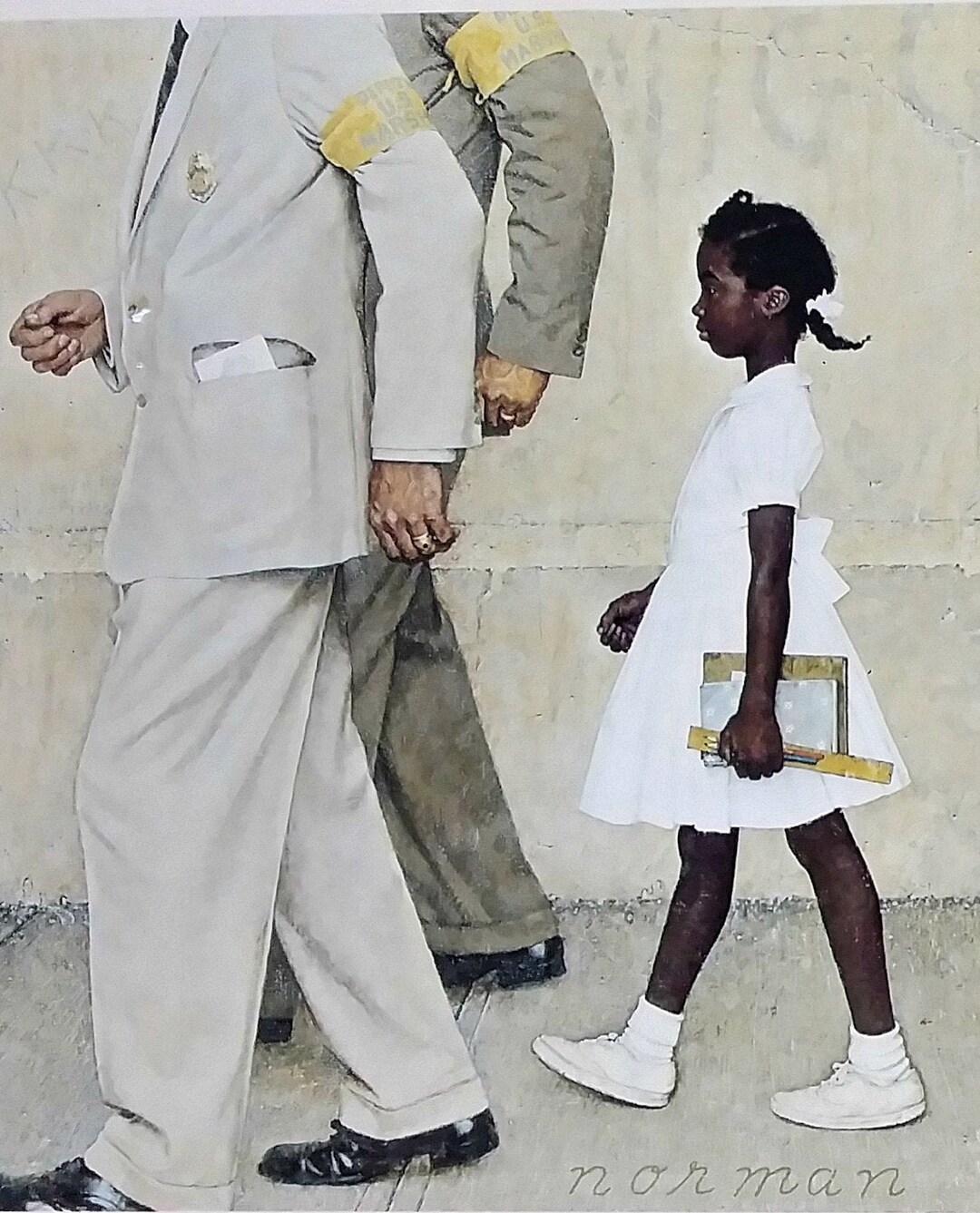 Norman Rockwell Print The Problem We All Live With Detail Ruby Bridges 
