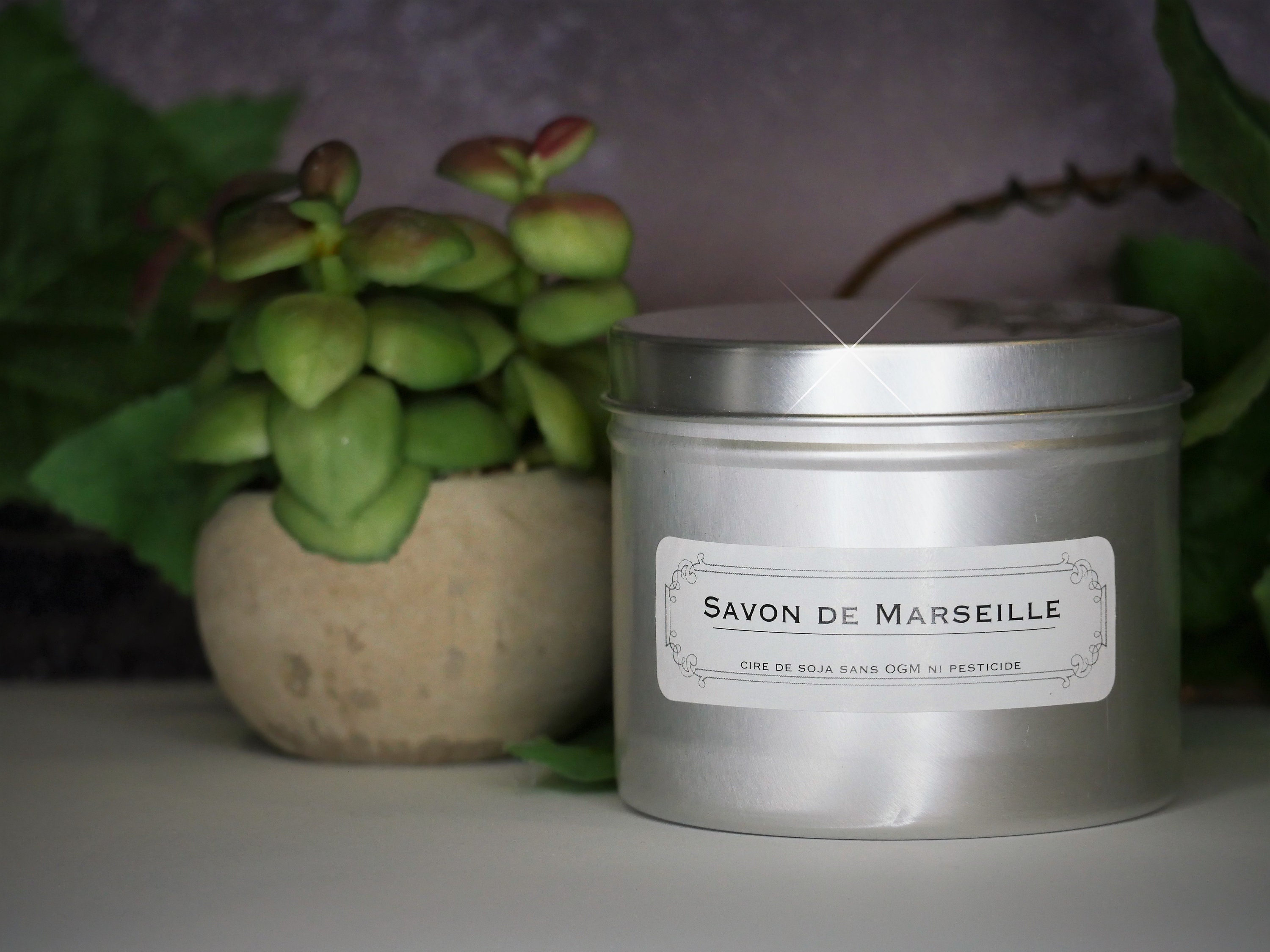 Bougie Parfumée Cire de Soja Sans Ogm Savon Marseille