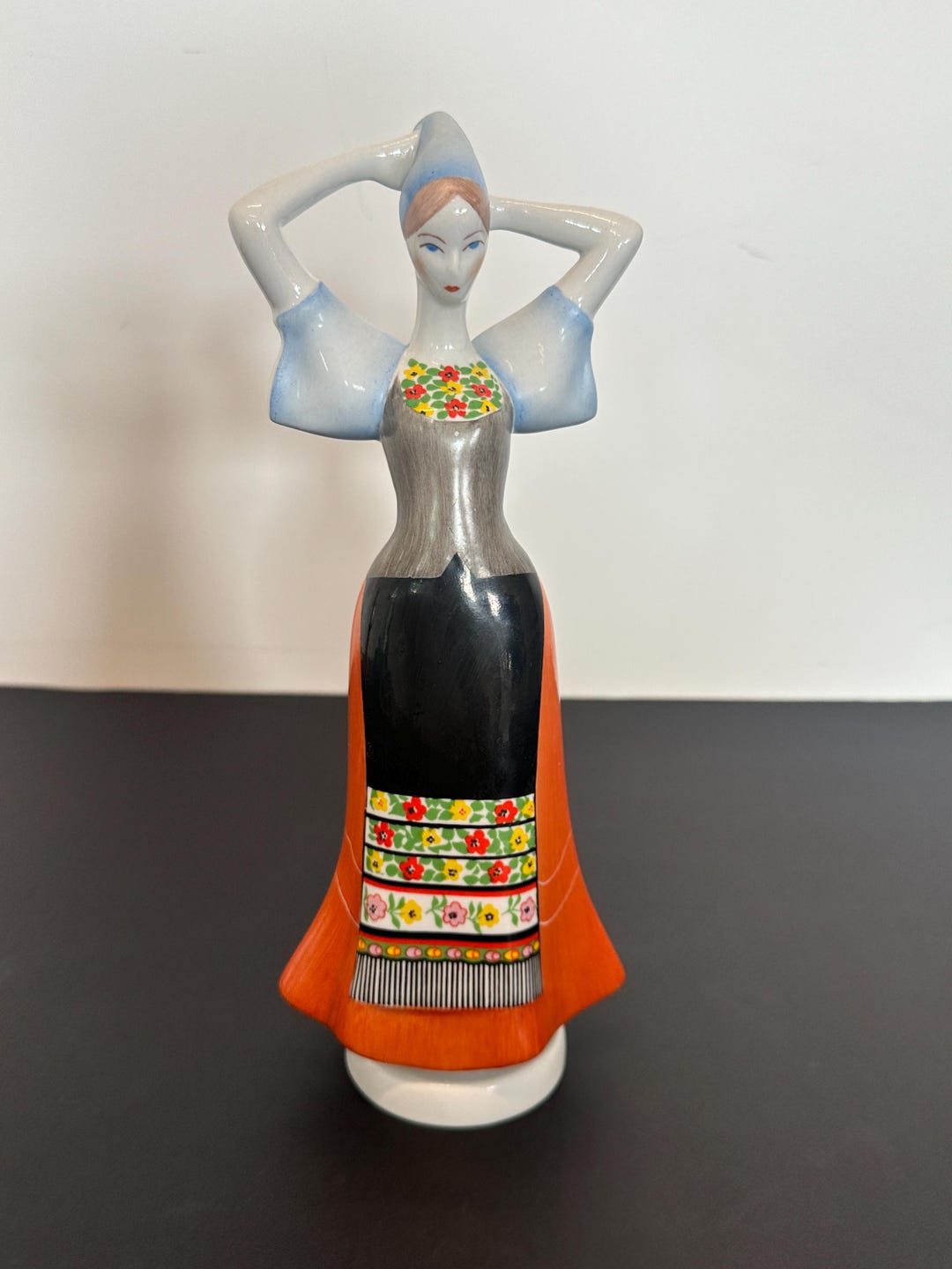 Vintage Porcelain Folk Art Young Woman Figurine Aquincum Budapest Hand ...