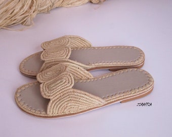 raffia flip flops