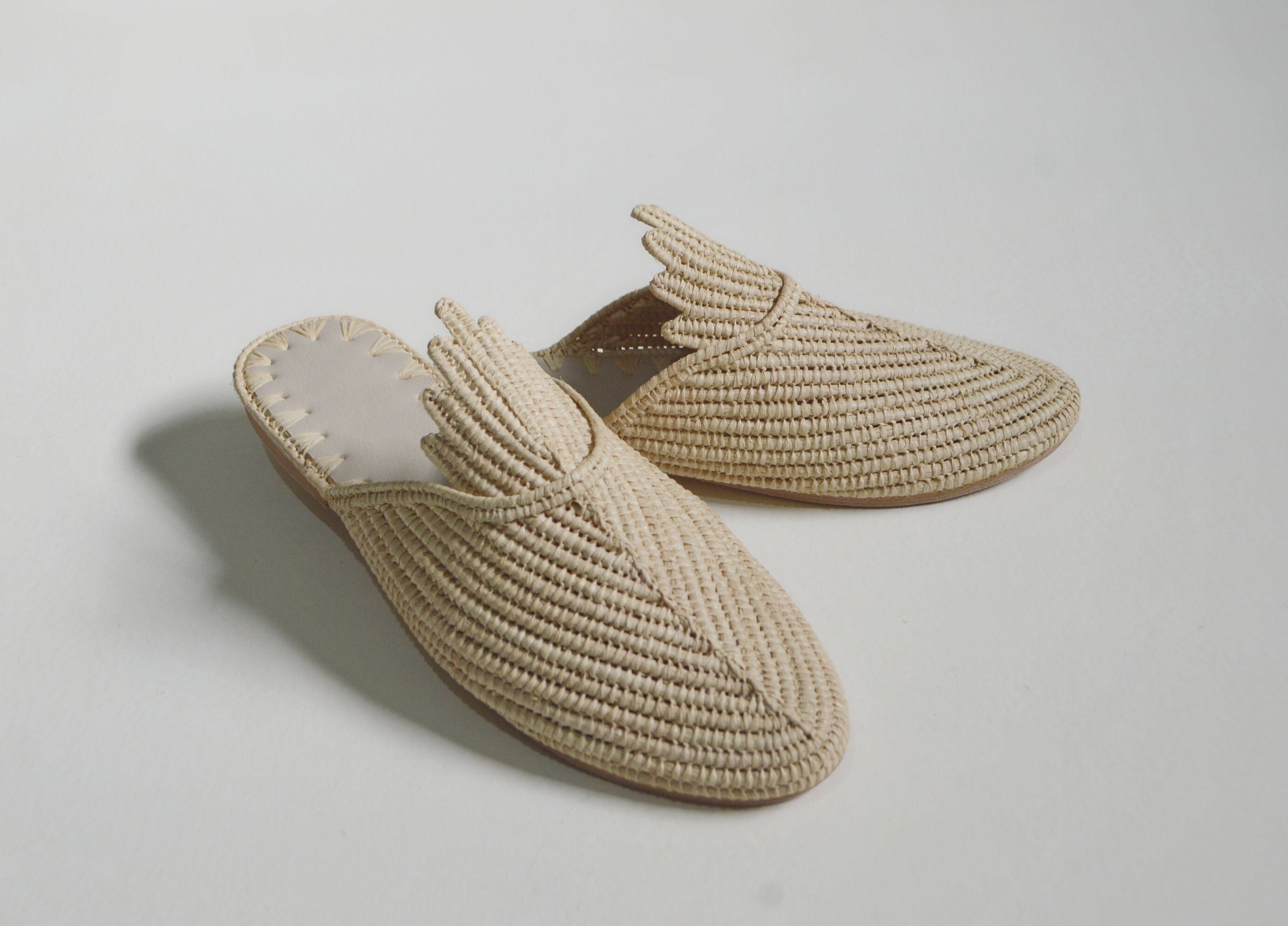 Handmade Raffia Slipper Babouche Rabat Mules Vegan -  Finland