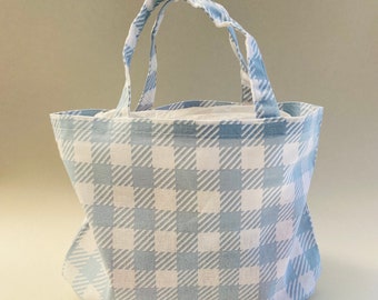 Fabric gift bag, blue and white gift bag, reusable. birthday, teachers gift, eco friendly