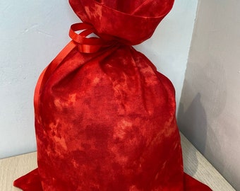 Fabric Gift Bag, Red watercolour fabric Gift Bag, mothers day, birthday,  washable, Reusable Gift Bag, 100% Cotton Gift Bag