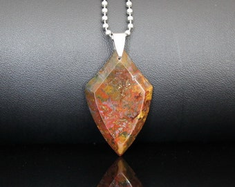 Natural Multi Color Jasper  Pendant Necklace P1038