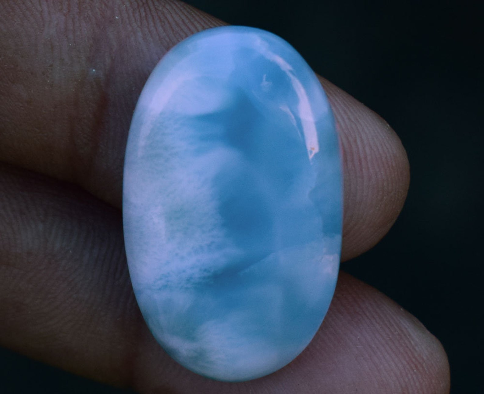 Natural Blue Larimar Gemstone Genuine Larimar Stone 32.50 Etsy