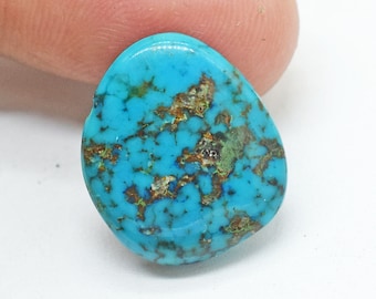 Äkta tibetansk turkos cabochonsten: 6,70 ct, 18 x 15 mm