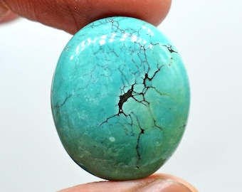 Turquoise Cabochon Gemstone: 19.50 ct Tibetan Stone