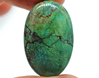 Naturlig tibetansk turkos cabochon ädelsten (27x17x6 mm, 17,50 ct)