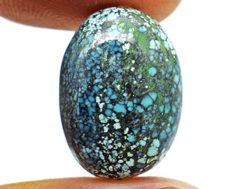 Naturlig tibetansk turkos cabochon ädelsten (12,40 ct, 19x14x6 MM)